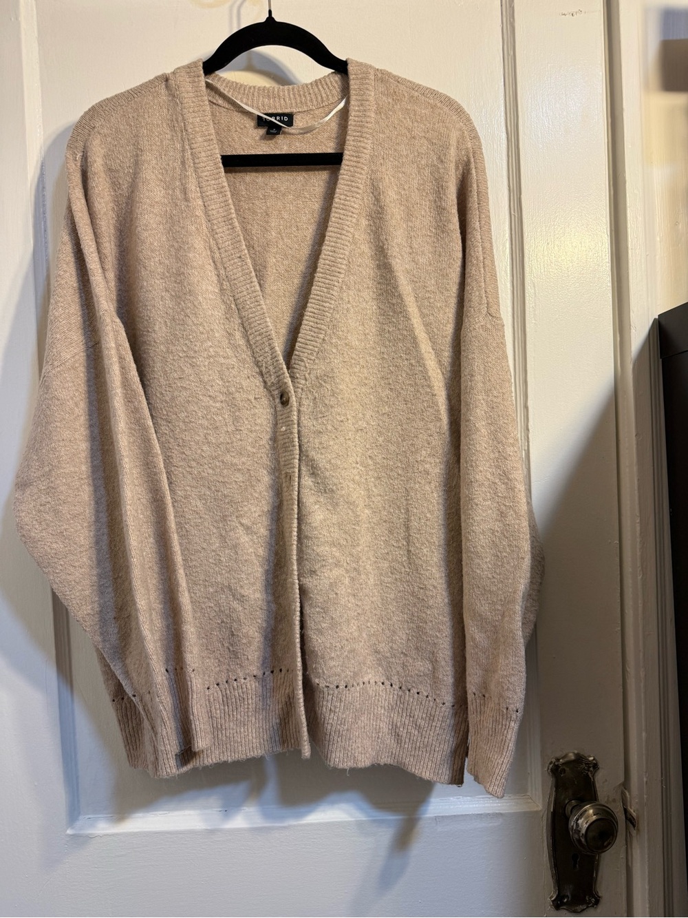 torrid Beige V-Neck Button Cardigan